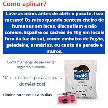 Imagem do produto Raticida Maki Soft Bait, tipo Raticida, marca Rotta.