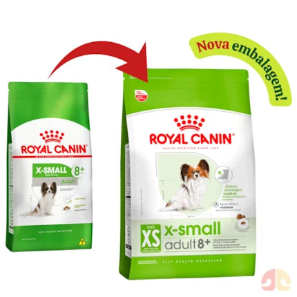Imagem do produto Ração Seca Royal Canin X-Small Adulto 8+ para Cachorros de Porte Pequeno, tipo Ração Seca, marca Royal Canin.