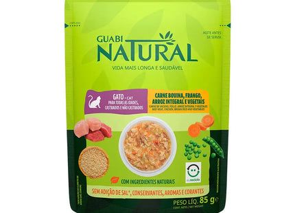 Ração Úmida Guabi Natural Gatos Adultos Sabor Salmão e Frango 85 g