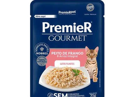 Premier Gourmet Gatos Filhotes Peito de Frango & Arroz Integral