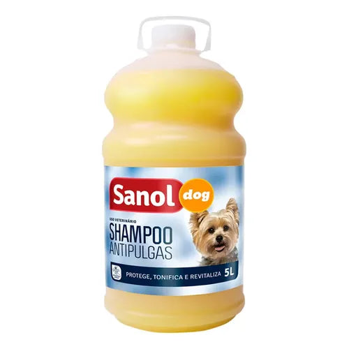 Imagem do produto Shampoo Dermatológico Sanol Dog Antipulgas 5 Lt para Cachorros, tipo Shampoo Dermatológico, marca Sanol Dog.