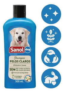 Shampoo Sanol Dog Pelos Claros para Cachorros