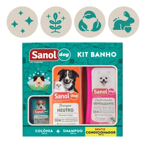 Shampoo Sanol Kit Shampoo + Condicionador para Cachorros