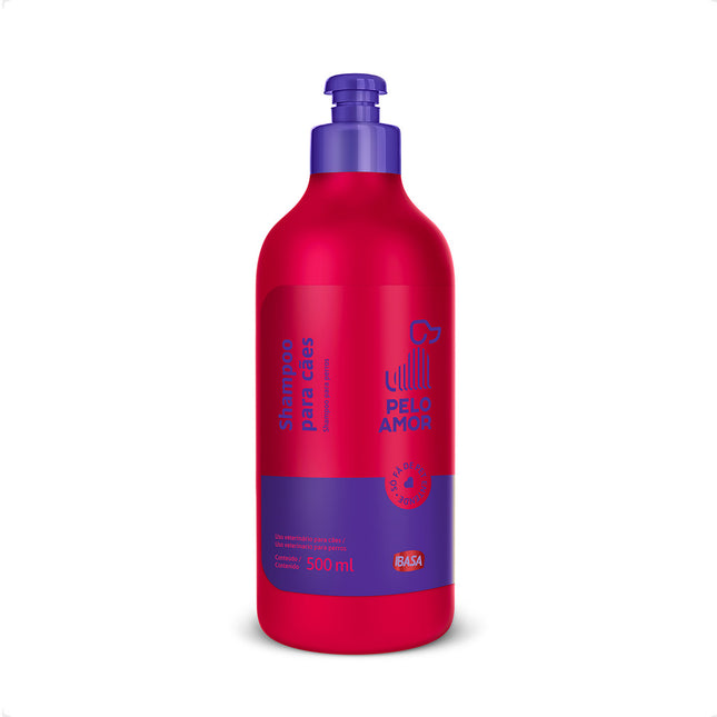 Shampoo Ibasa Pelo Amor 500 mL – Limpeza Suave para Cães