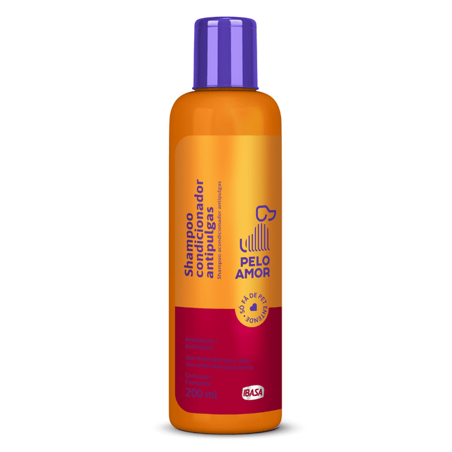 Shampoo e Condicionador Ibasa Antipulgas 200 mL – Higiene e Proteção para Cães