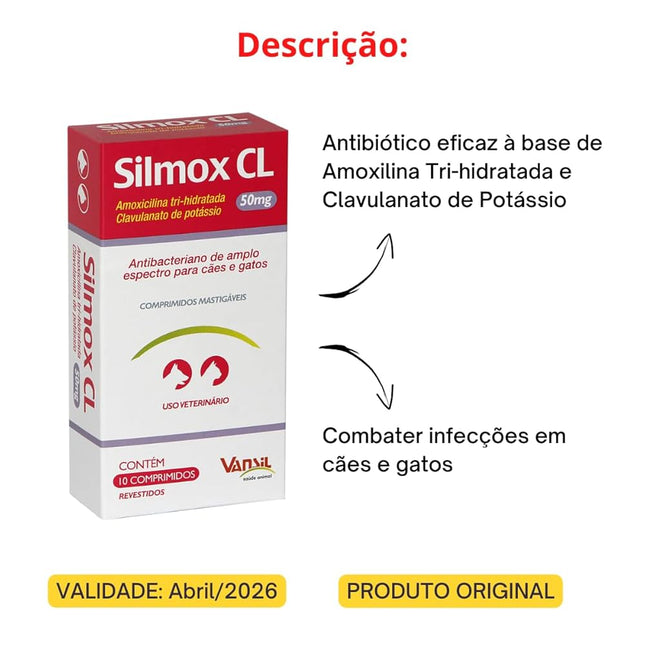 Antibiótico Suprimed Silmox Cl 150mg para Cães