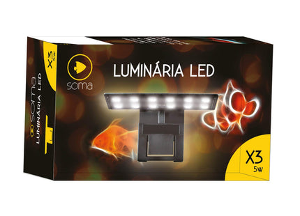 Imagem do produto Aquário Soma Luminaria Led Soma X3 5W para Peixes Ornamentais, tipo Aquário, marca Soma.