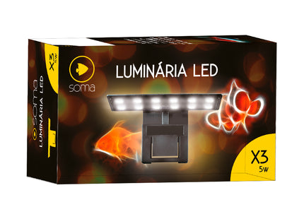 Imagem do produto Aquário Soma Luminaria Led Soma X3 5W para Peixes Ornamentais, tipo Aquário, marca Soma.