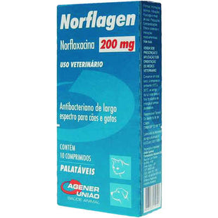 Antibiótico Super Mix Norflagen 200mg para Cães e Gatos