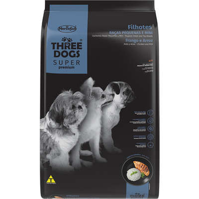Imagem do produto Ração Seca Three Dogs Original para Cachorros Filhotes de Porte Pequeno, tipo Ração Seca, marca Three Dogs.