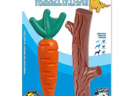 Kit Mordedor Buddy Nylon “Queridinhos 1” (Cenoura + Graveto)