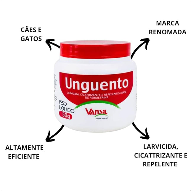 Pomada Vansil Unguento 50g para Cães e Gatos
