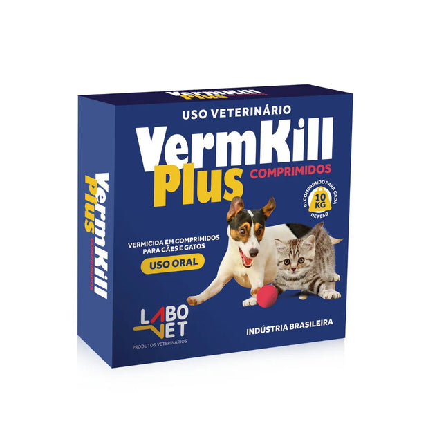 Vermkill Plus 940 mg Comprimidos para Cães e Gatos – Caixa com 4 comprimidos