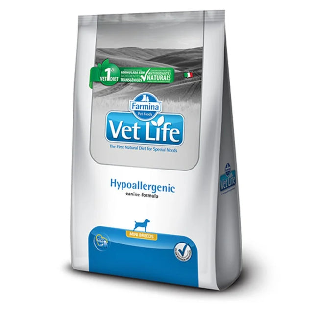 Imagem do produto Ração Seca Medicamentosa Vet Life Hypoallergenic para Cachorros de Porte Pequeno, tipo Ração Seca Medicamentosa, marca Vet Life.