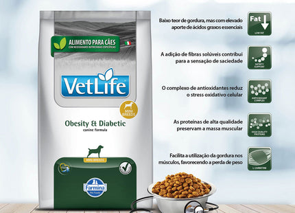 Imagem do produto Ração Seca Medicamentosa Vet Life Obesity Diabetes para Cachorros de Porte Pequeno, tipo Ração Seca Medicamentosa, marca Vet Life.