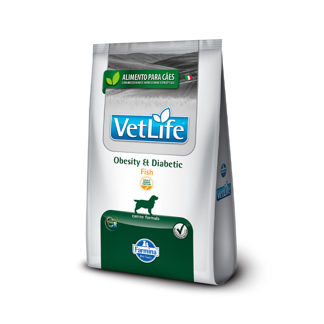 Imagem do produto Ração Seca Medicamentosa Vet Life Obesity Diabetic Fish para Cachorros, tipo Ração Seca Medicamentosa, marca Vet Life.