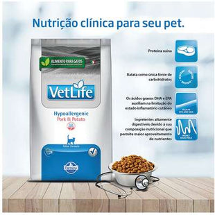 Ração Seca Vet Life Hypo Pork e Potato para Cachorros