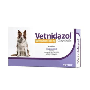 Imagem do produto Antibiótico Vetnil Vetnidazol 300mg para Cães, tipo Antibiótico, marca Vetnil.