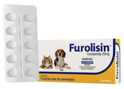Diurético Vetnil Furolisin 20mg para Cães