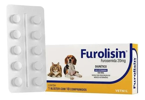 Diurético Vetnil Furolisin 20mg para Cães