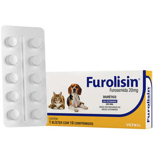 Imagem do produto Diurético Vetnil Furolisin 20mg para Cães, tipo Diurético, marca Vetnil.