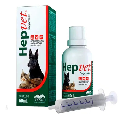 Hepatoprotetor Vetnil Hepvet Suspensão 60ml para Cães e Gatos