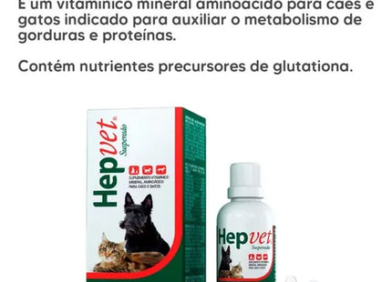 Imagem do produto Hepatoprotetor Vetnil Hepvet Suspensão 60ml para Cães e Gatos, tipo Hepatoprotetor, marca Vetnil.