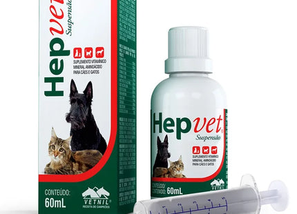 Imagem do produto Hepatoprotetor Vetnil Hepvet Suspensão 60ml para Cães e Gatos, tipo Hepatoprotetor, marca Vetnil.