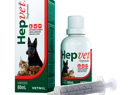 Imagem do produto Hepatoprotetor Vetnil Hepvet Suspensão 60ml para Cães e Gatos, tipo Hepatoprotetor, marca Vetnil.