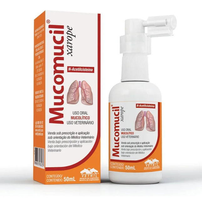 Hepatoprotetor Vetnil Mucomucil Xarope 50ml para Cães e Gatos