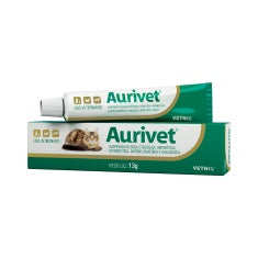Produto Otológico Vetnil Aurivet 13g para Cães e Gatos