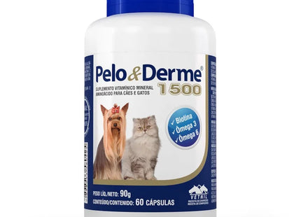 Suplemento Vetnil Pelo & Derme 1500mg para Cães e Gatos