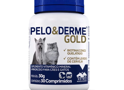 Imagem do produto Suplemento Vetnil Pelo & Derme Gold para Cães, tipo Suplemento, marca Vetnil.