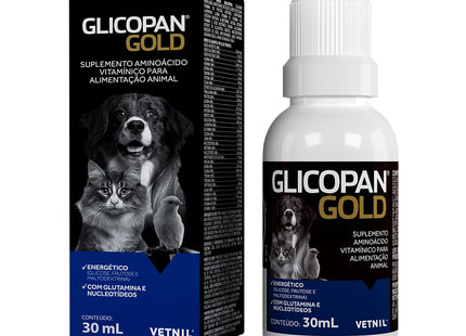 Suplemento Vitamínico Vetnil Glicopan Gold 30ml para Cães e Gatos