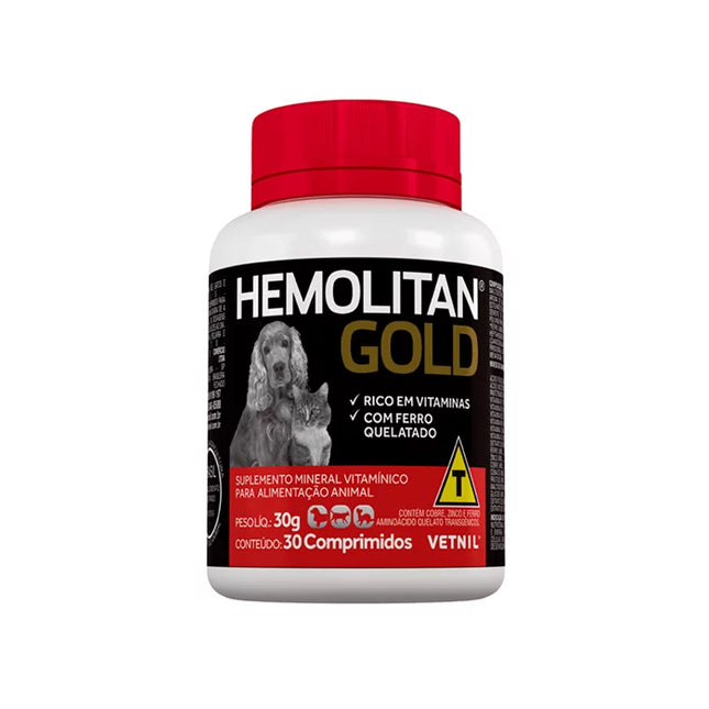 Suplemento Vitamínico Vetnil Hemolitan Gold para Cães e Gatos