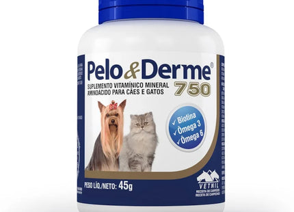 Suplemento Vitamínico Vetnil Pelo & Derme 750mg para Cães e Gatos