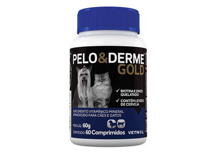 Suplemento Vitamínico Vetnil Pelo & Derme Gold para Cães