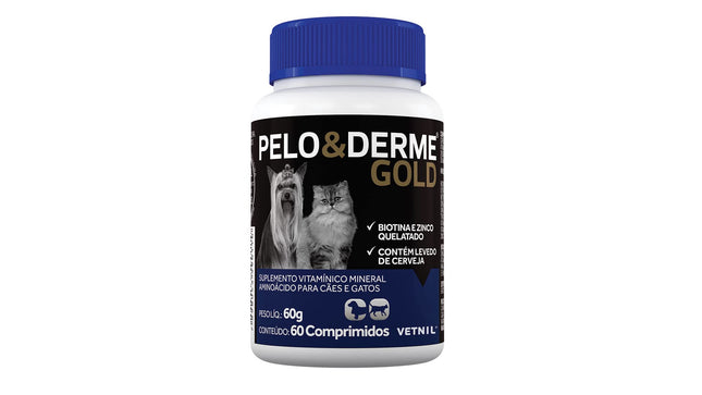 Suplemento Vitamínico Vetnil Pelo & Derme Gold para Cães