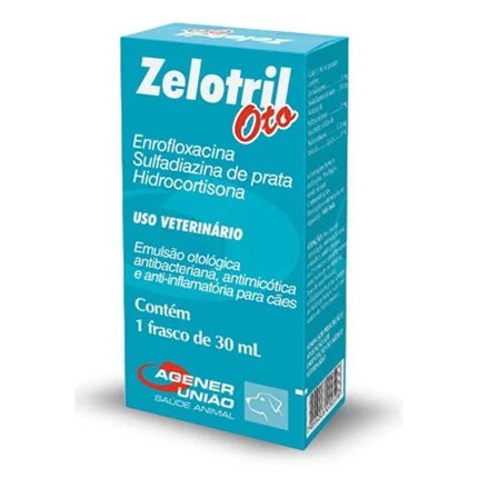 Produto Otológico Super Mix Zelotril Oto 30ml para Cachorros e Gatos